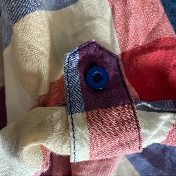 Captain America Marvel Plaid Button Down Short Sleeve Shirt Sz L Comic Avengers - Picture 6 of 8